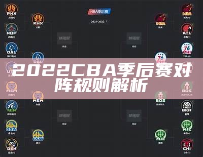 2022 CBA季后赛对阵规则解析