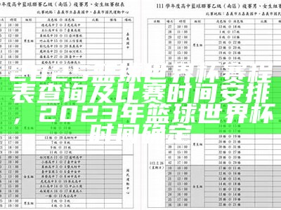 2025篮球世界杯赛程表查询及比赛时间安排，2023年篮球世界杯时间确定